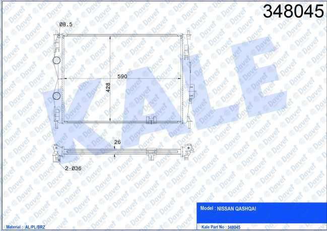 16-3157B Su Radyatoru Brazing Nissan Qashqai 1.6 Dci 2007-
